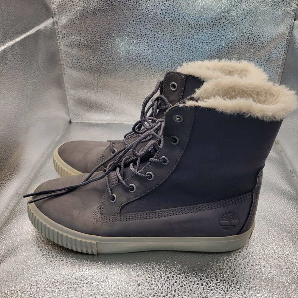 Timberland Womens Skyla Bay Fleece Fold-Down Boots Size 8.5 6 inch Gray